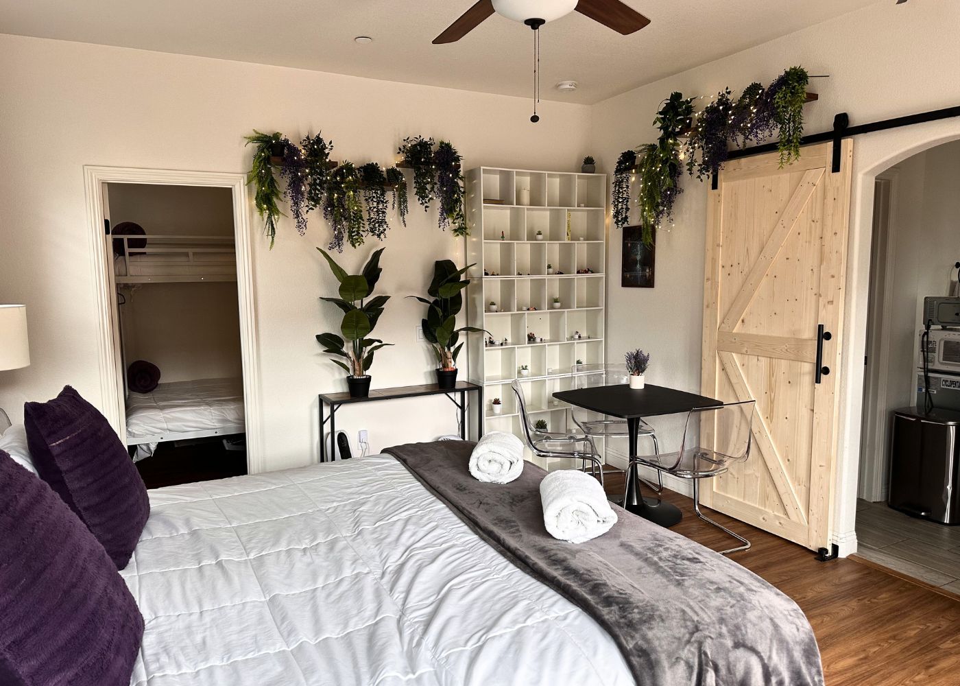 Private hot tub and patio lounge at Haven